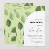 Invitation avec de belles feuilles d'eucalyptus ve (Devant / Derrière)