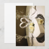 Invitation avec décoration de table de gâteau en f (Devant / Derrière)