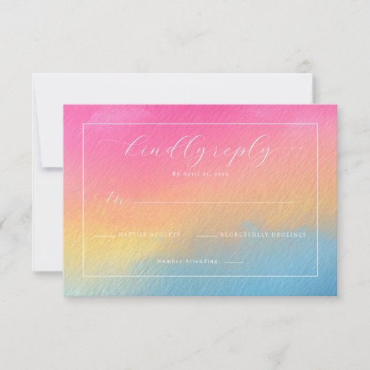 Invitation avec Dégradé d'Aquarelle Chaude (Devant)