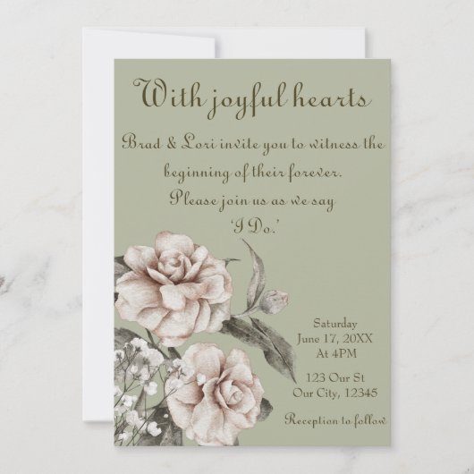 Invitation Avec des coeurs joyeux (Devant)