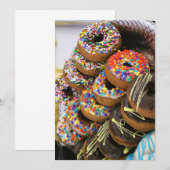 Invitation avec des donuts sur le devant (Devant / Derrière)