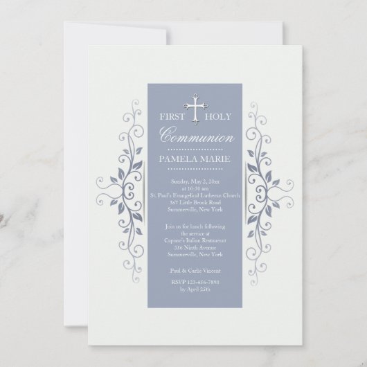 Invitation avec des parenthèses florales (Devant)