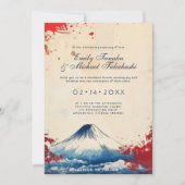 Invitation Avec détails mariages Harmonie japonaise avec Fuji (Devant)