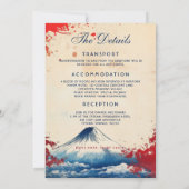 Invitation Avec détails mariages Harmonie japonaise avec Fuji (Dos)