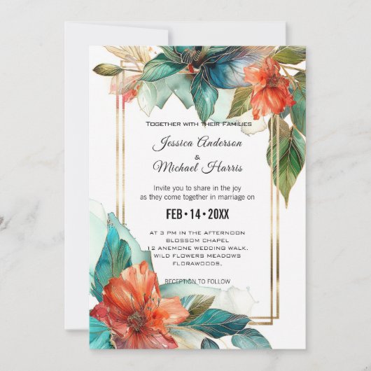 Invitation Avec détails mariages Hibiscus Serenade Paradise (Devant)