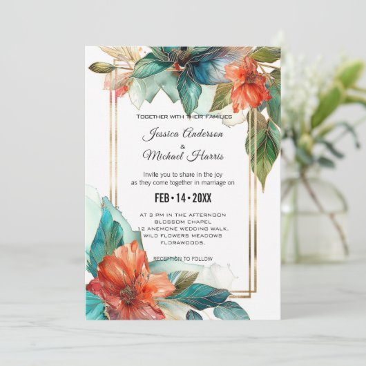 Invitation Avec détails mariages Hibiscus Serenade Paradise