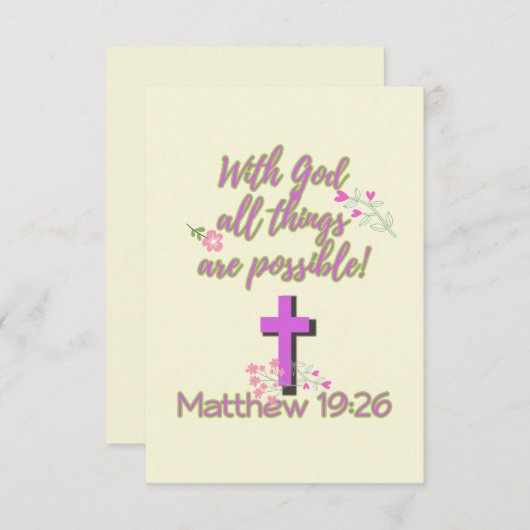 Invitation Avec Dieu, tout est possible (Devant / Derrière)