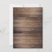 Invitation  avec effet bois ancien et lampes suspendues (Dos)