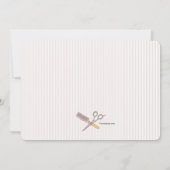 Invitation avec éléments de coiffeuse dessinés à l (Dos)