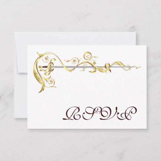 Invitation avec épée et ruban à motif de défilemen (Devant)