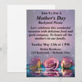 Invitation avec fond de roses douces (Devant / Derrière)