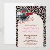 Invitation avec impression d'animal léopard rose C (Devant / Derrière)