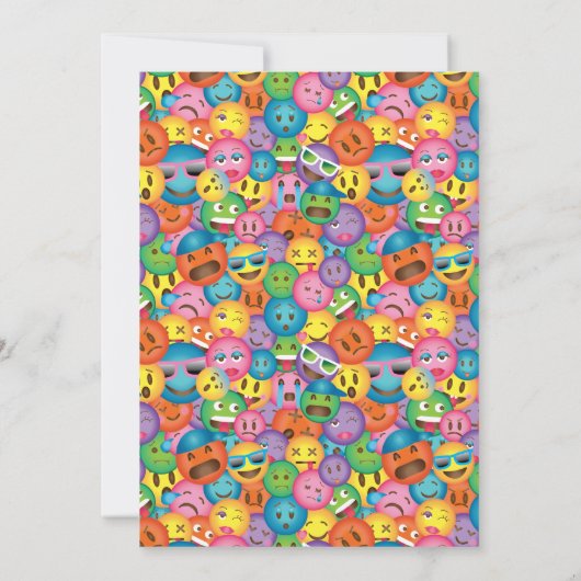 Invitation avec impression d'emoji mignon (Dos)