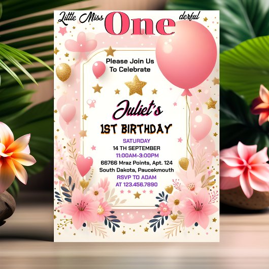 Invitation Avec la mignonne reine petite Miss Onederday 1er a
