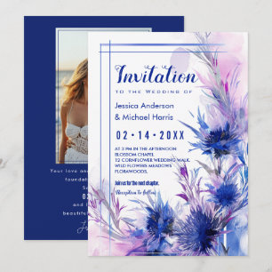 Invitation Avec la photo Cornflower Reverie