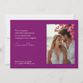 Invitation Avec la photo Fuchsia Enchantage : Mariage aquarel (Dos)