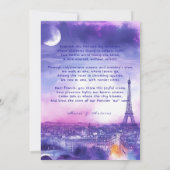 Invitation Avec le poème Amour Éternel à la Parisienne (Dos)