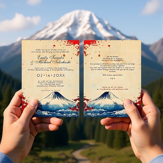 Invitation Avec le texte à l'arrière Harmonie japonaise avec