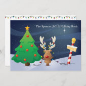 Invitation avec l'invitation de Noël Tree (Devant / Derrière)