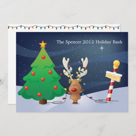Invitation avec l'invitation de Noël Tree (Devant / Derrière)