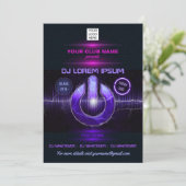 Invitation avec logo pour soirée DJ musique et dan (Debout devant)