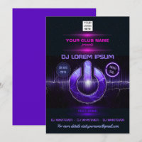 Invitation avec logo pour soirée DJ musique et dan