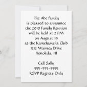 Invitation avec monogramme d'Abe (Dos)
