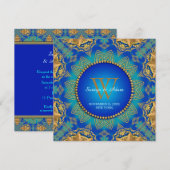 Invitation avec Monogramme en Dentelle Satinée Or (Devant / Derrière)