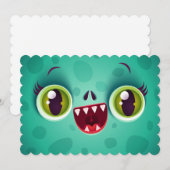 Invitation avec monstre ou zombie pour Halloween (Devant / Derrière)