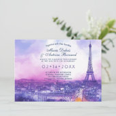 Invitation Avec photo à l'arrière Amour Éternel à la Parisien (Debout devant)