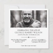 Invitation Avec photo Elegant Minimalist Celebration of Life (Devant)