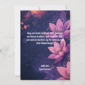 Invitation Avec photo et texte personnalisé Glow & lotus cart (Dos)