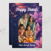 Invitation Avec photo et texte personnalisé Glow & lotus cart (Devant / Derrière)