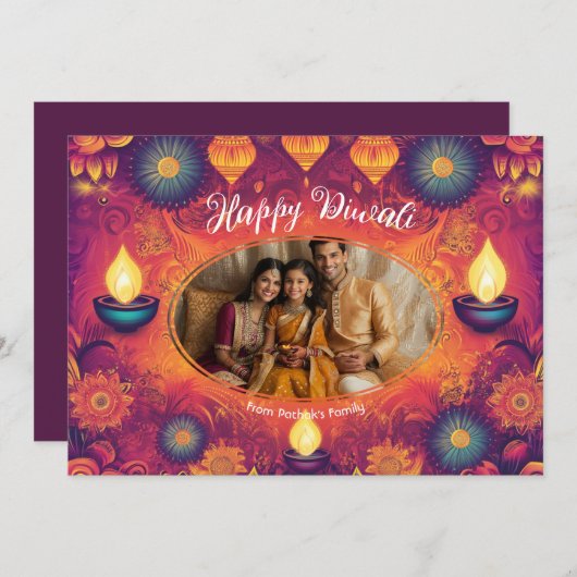 Invitation Avec photo et texte personnalisé Lotus Light card (Devant / Derrière)