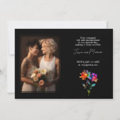 Invitation 🌈 Avec photo Petals & Pride (Dos)