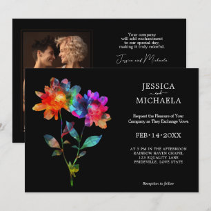 Invitation 🌈 Avec photo Petals & Pride 