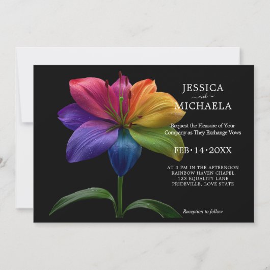Invitation 🌈 Avec photo Technicolor Love (Devant)