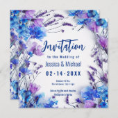 Invitation 💍 Avec poème Fleurs de Cornouailles et Lavande El (Devant / Derrière)