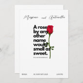 INVITATION AVEC POÉSIE DE WILLIAM SHAKESPEARE (Devant / Derrière)