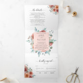 Invitation avec RSVP Ethereal Blush Peach Mariage (Intérieur)