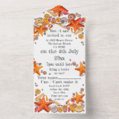 Invitation avec RSVP - Invitation thème Coquillage (À l'intérieur)