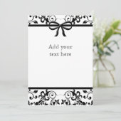 Invitation avec ruban noir et blanc (Debout devant)