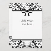 Invitation avec ruban noir et blanc (Devant / Derrière)