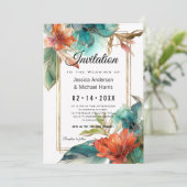 Invitation Avec texte à l'arrière Hibiscus Serenade Paradise (Debout devant)