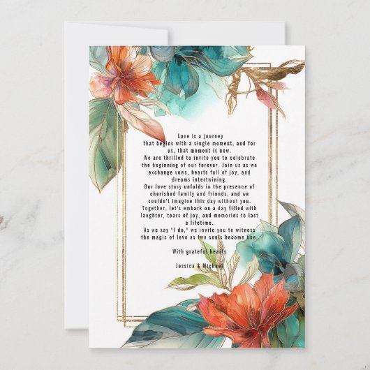 Invitation Avec texte à l'arrière Hibiscus Serenade Paradise (Dos)