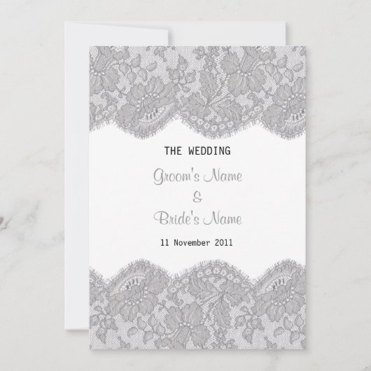 Invitation avec un beau design de dentelle (Devant)