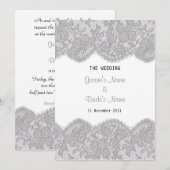 Invitation avec un beau design de dentelle (Devant / Derrière)