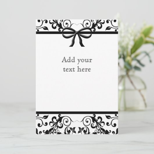 Invitation avec un nœud noir et blanc (Debout devant)