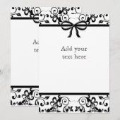 Invitation avec un nœud noir et blanc (Devant / Derrière)