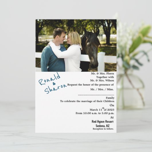 Invitation Avec une photo (Debout devant)